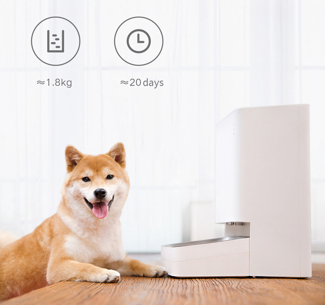 Smart Pet Feeder – automatic feeding, remote control and built-in emergency power supply. Smart Pet Feeder - automatic feeding, remote control and built-in emergency power supply.
